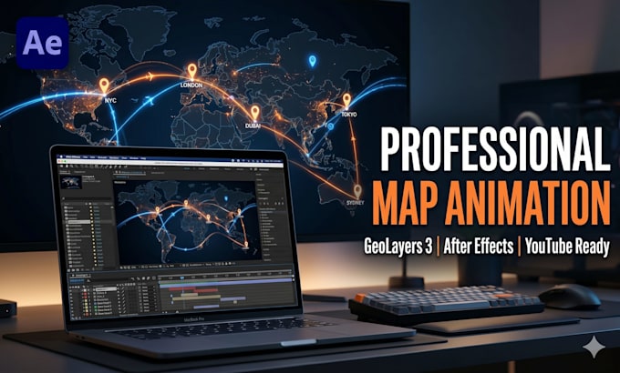 create map animation videos using geolayers 3 in after effects