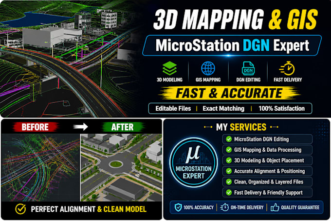 3d mapping, gis work and microstation dgn modeling