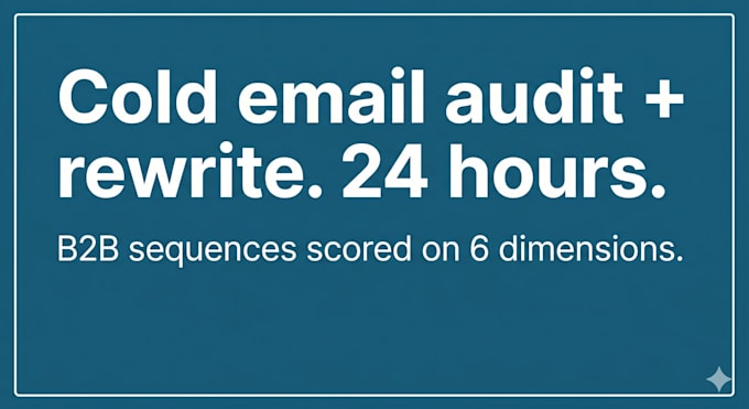 cold email audit b2b sales sequence 24 hour turnaround