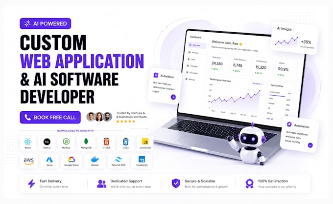 develop custom ai web application, CRM, dashboard, and saas platform
