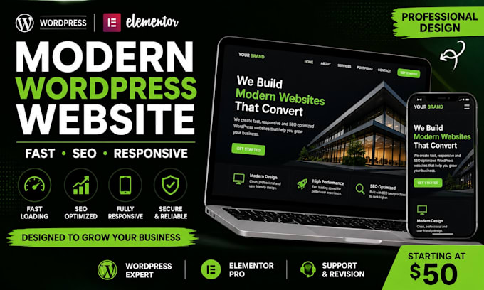 build and design a wordpress elementor conversion website