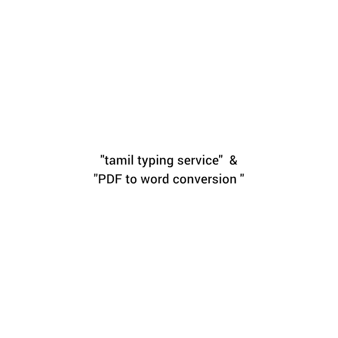 do tamil typing and PDF to word conversion