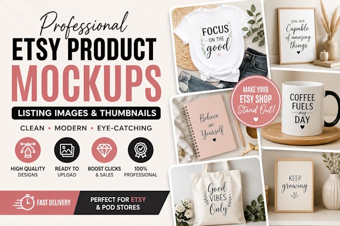 create etsy product listings with high converting mockups