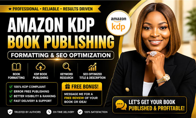 do amazon KDP book publishing, formatting and SEO optimization