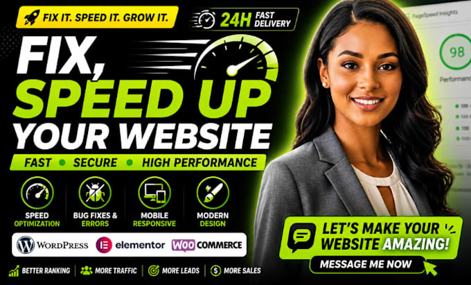 fix, redesign or optimize your website for speed and performance