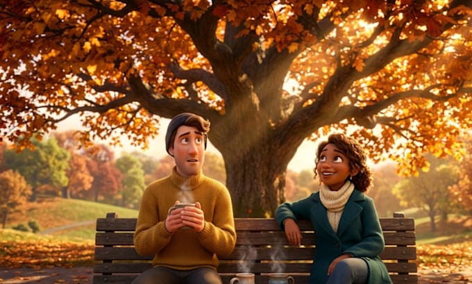create a 3d ai animated love story for your wedding or looping meditation visual