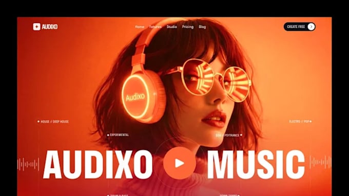 develop saas ai text to music website, music app, video script website