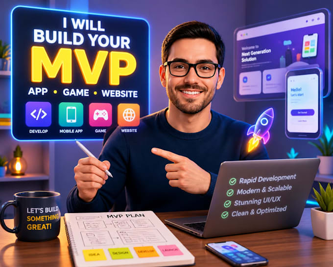 create rapid mvp, app, game or website prototype for your idea