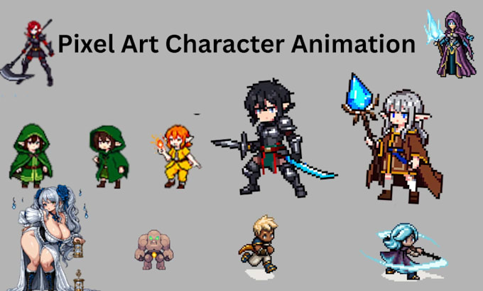 Pixel art animation, 8bits, pixel art character game asset 2d pixel ...