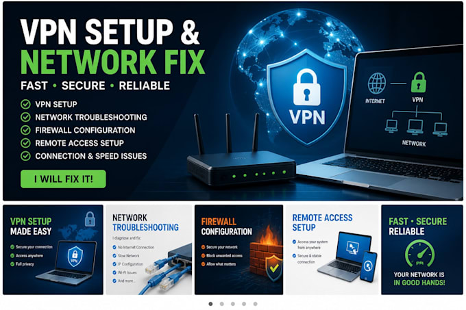 set up VPN and fix network issues professionally
