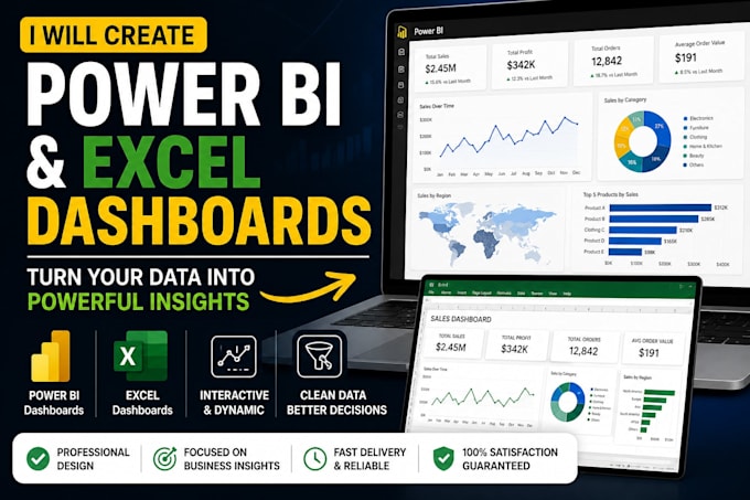 Crear paneles interactivos de power bi y excel para insights de negocio