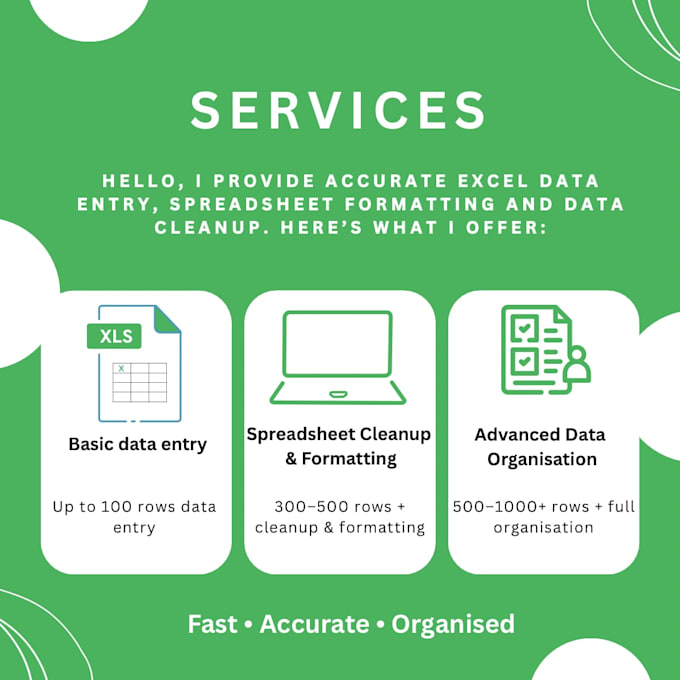 do excel data entry, spreadsheet formatting and data cleanup
