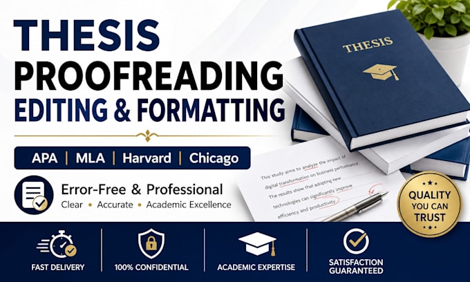 professionally proofread, format and edit your thesis and dissertation