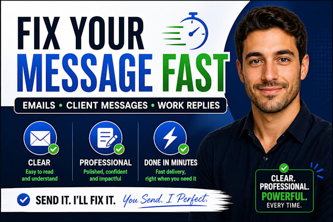 rewrite or fix your email or message professionally fast