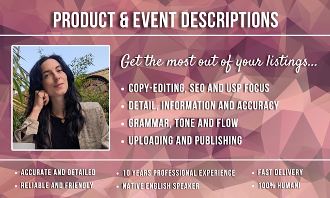write your product and event descriptions