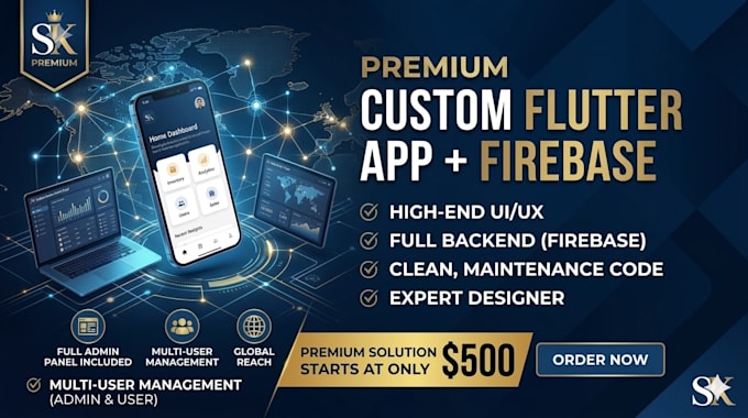 Develop custom flutter mobile app for business with firebase by ...