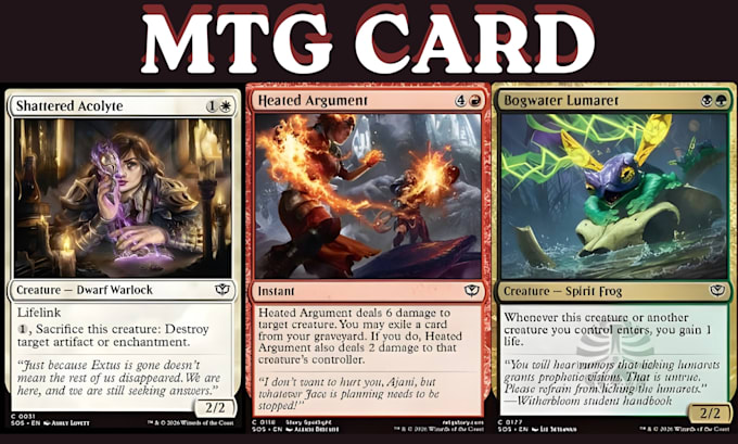 create custom mtg card design fantasy illustration edh tcg card art