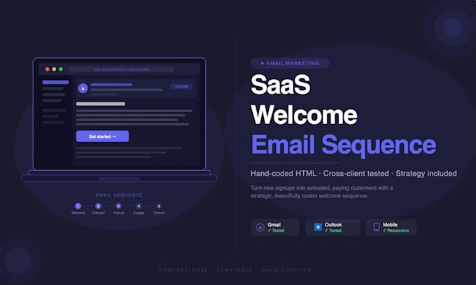 design and code a complete welcome email sequence for your saas app