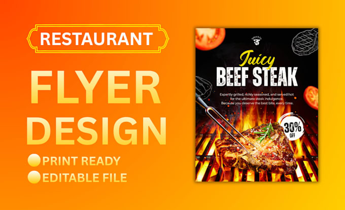 design promotional restaurant food flyer and menu