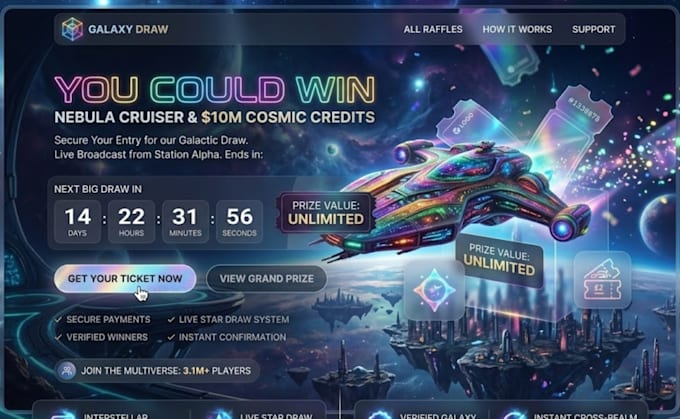design online raffle draw prize contest competition ticket fundraising website