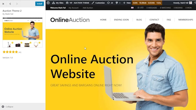 do auction website, bidding website multivendor website and wordpress website