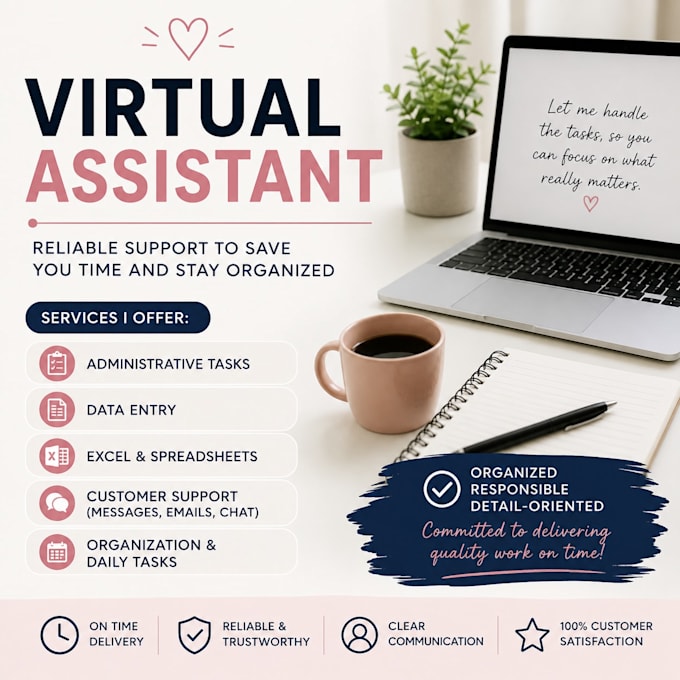 virtual assistant for admin tasks and customer support