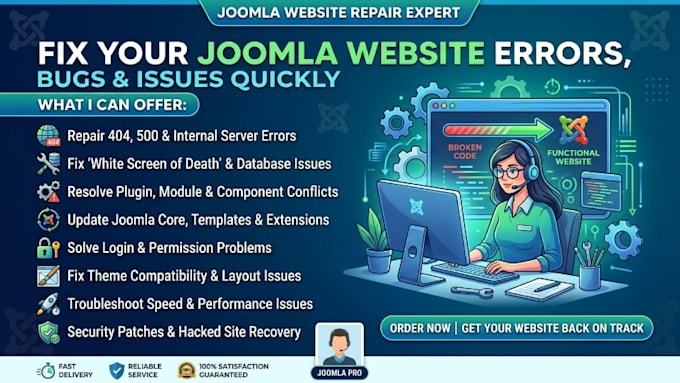 fix joomla errors, bugs and issues on your website quickly