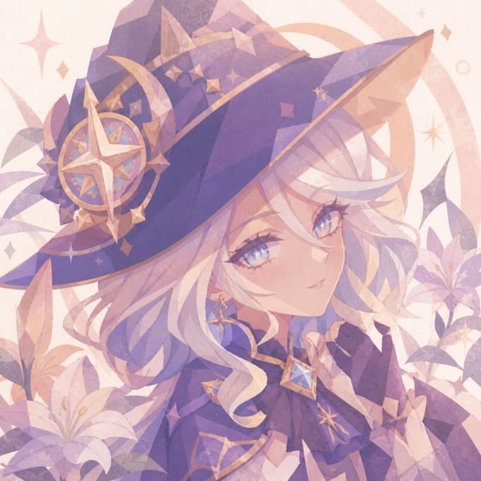 draw custom anime pfp in geometric style
