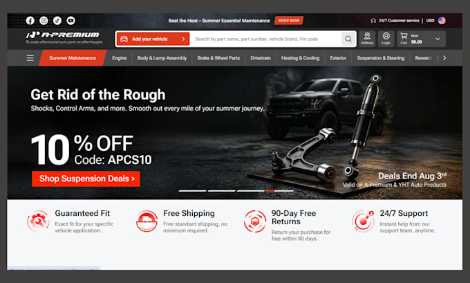 design auto part website auto part store automobile website car accessories