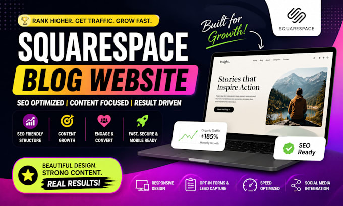 create squarespace blog website for SEO and growth