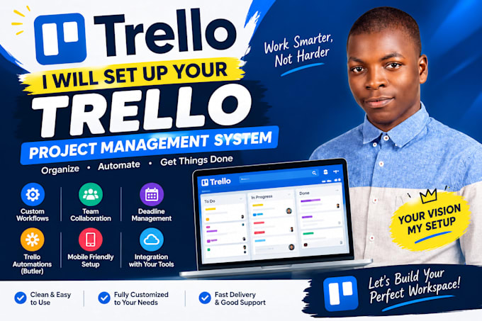 setup trello boards, pro management, workflow and automation