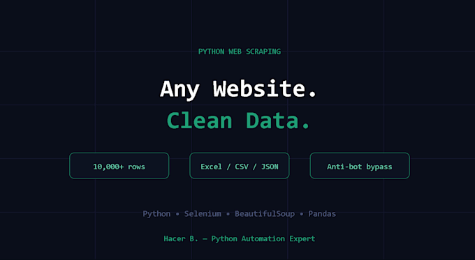 scrape any website and deliver clean excel or CSV data
