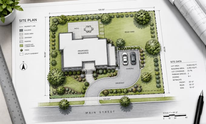 design professional site plan plot plan landscape layout