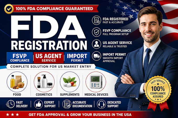 Handle fda registration, fsvp and us agent for food and cosmetics by ...