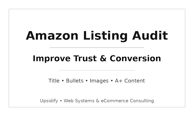 audit your amazon listing for trust, conversion, and marketplace performance