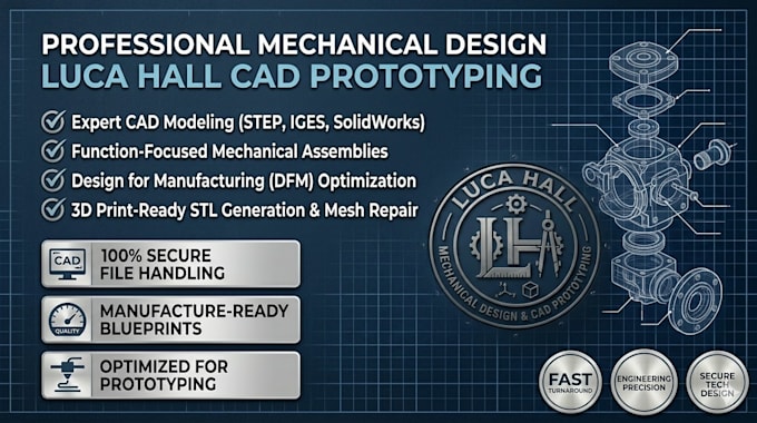 provide professional mechanical design and cad prototyping