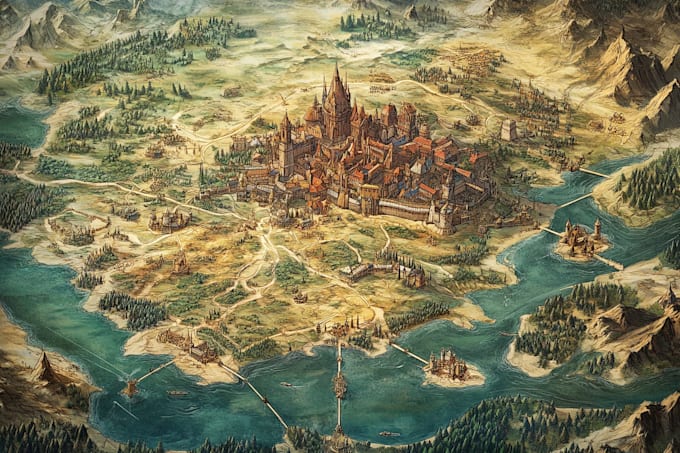 fantasy map illustration for map