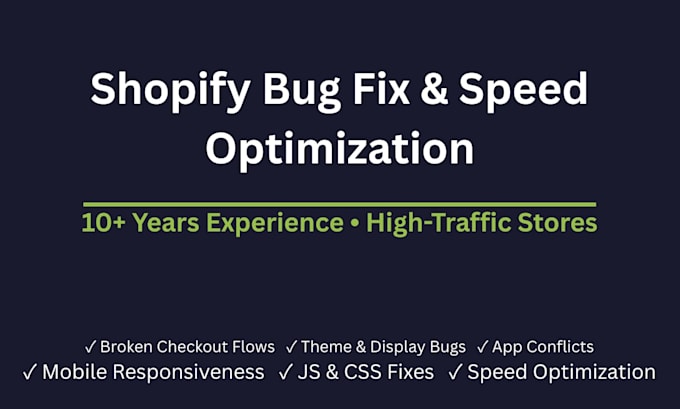 fix your shopify store bugs errors and performance issues