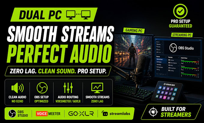 setup dual PC streaming with obs for zero lag audio streamers