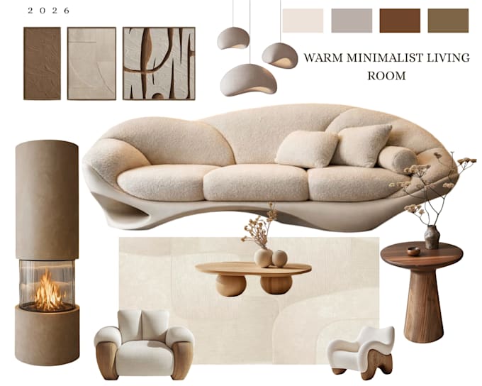 provide interior design consultation moodboard and layout