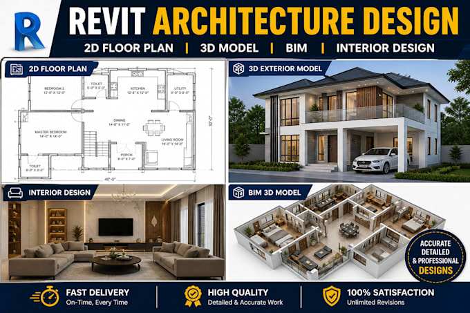create revit architecture 2d plan, 3d modeling and bim design fast