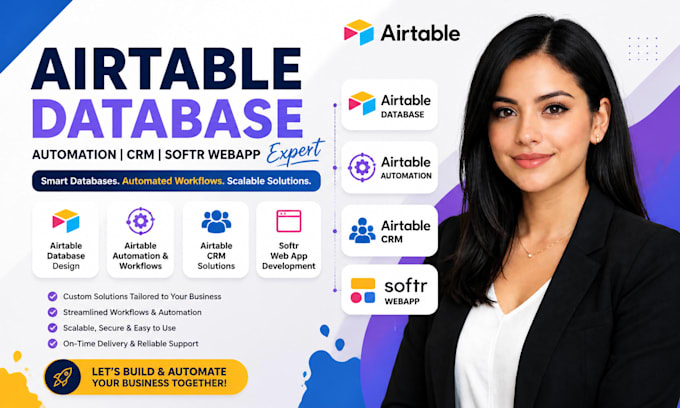 airtable database, airtable automation, airtable crm, softr webapp expert