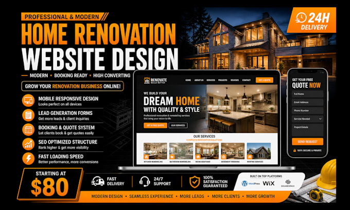 build high converting home renovation remodeling contractor website