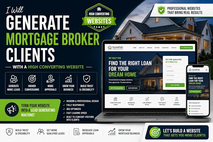 generate mortgage broker clients with high converting website