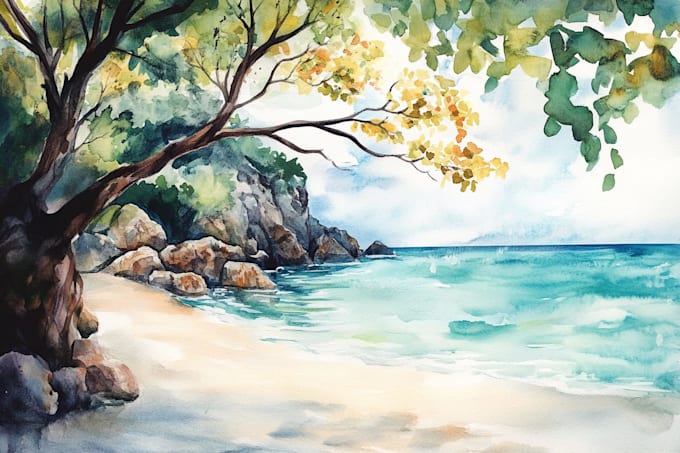 draw watercolor portrait illustration