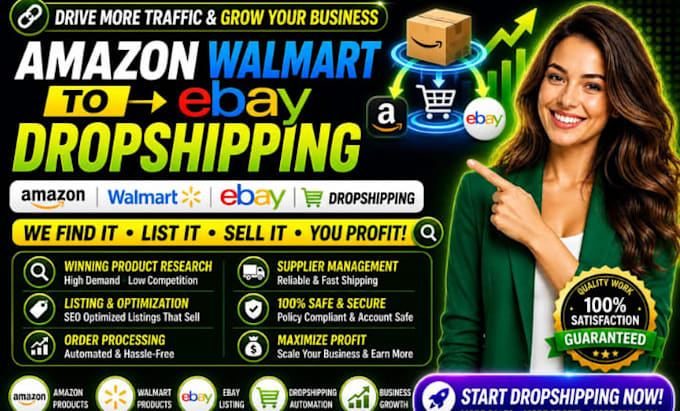do amazon walmart to ebay dropshipping, ebay listing, trending product research