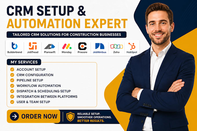 automate construction estimation CRM setup with buildertrend, jobtread planswift