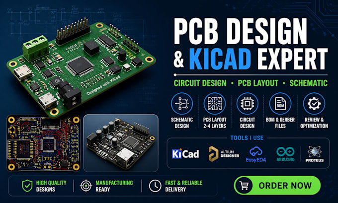 do pcb design, kicad, pcb layout, circuit design, altium and schematic design