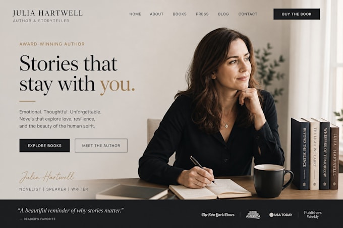 build squarespace author website writer portfolio book publishing site