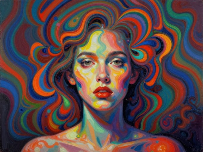 create surreal, psychedelic, abstract art
